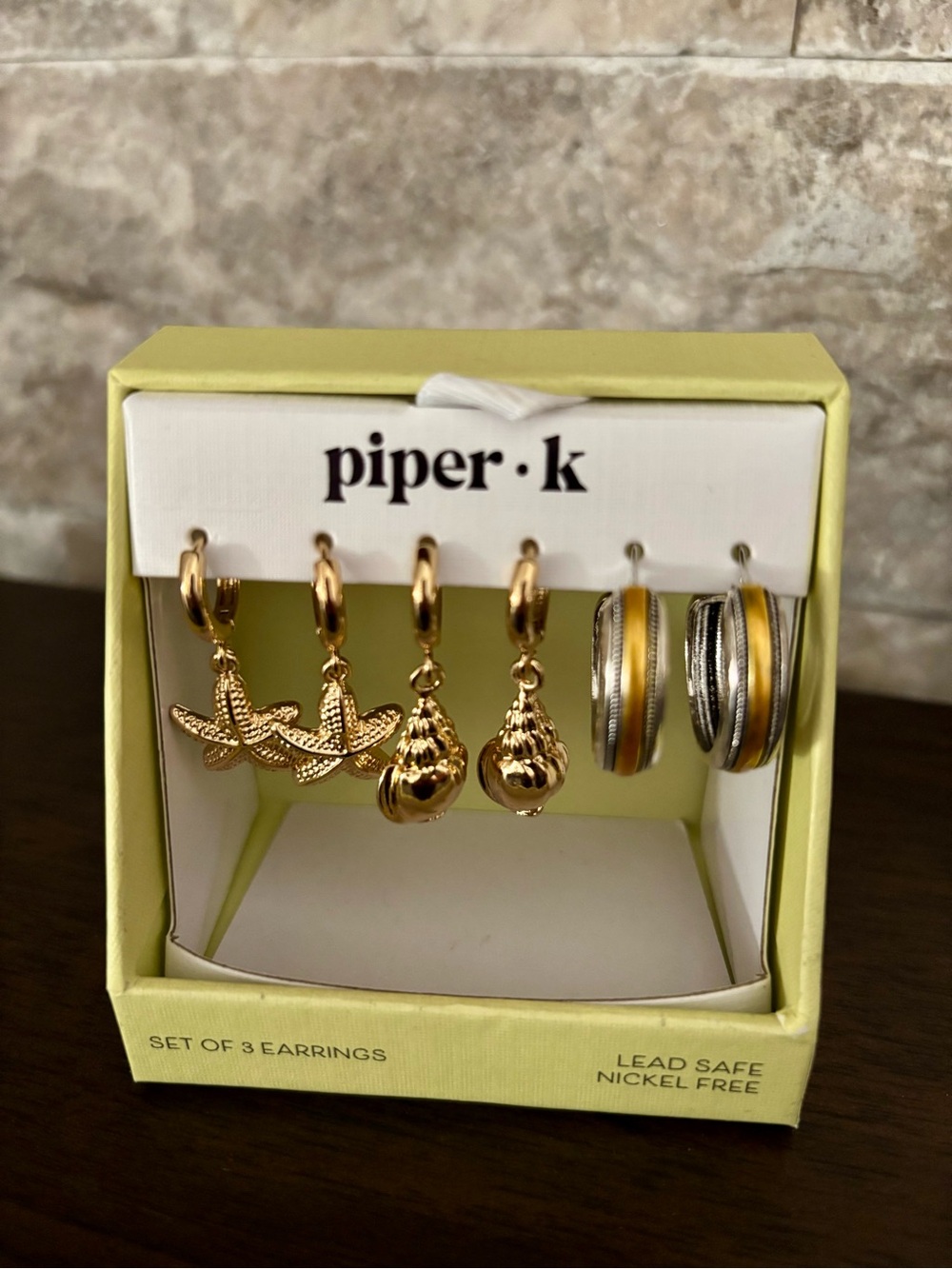 Piper Gold Seashell, Starfish & Mixed Hoop Earring Set - Gold